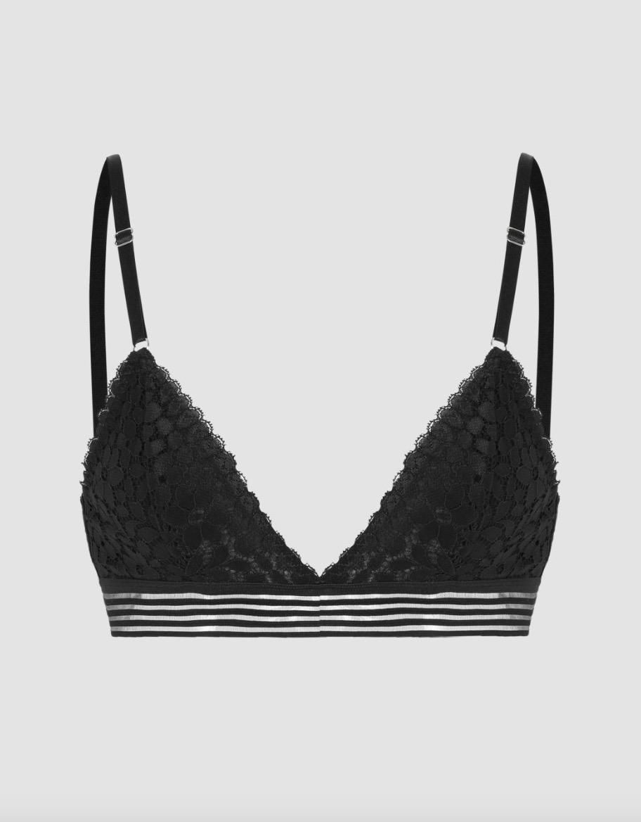 Solid Front Closure Triangle Bralette - Cider