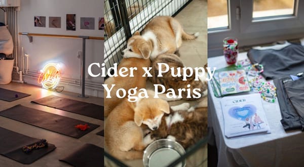 Cider x Puppy Yoga Paris Event